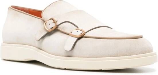 Santoni Klassieke Leren Loafers Beige Heren