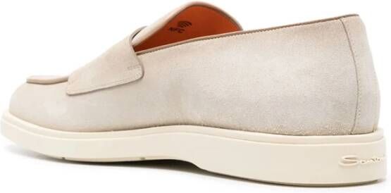 Santoni Klassieke Leren Loafers Beige Heren