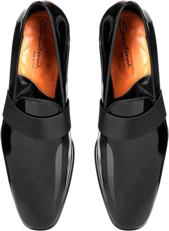 Santoni Klassieke Leren Loafers Black Heren