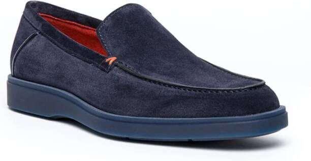 Santoni Klassieke Leren Loafers Blue Heren