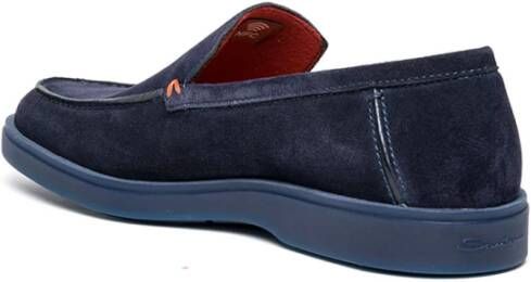 Santoni Klassieke Leren Loafers Blue Heren