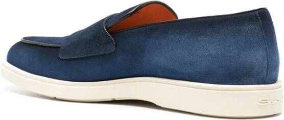 Santoni Klassieke Leren Loafers Blue Heren