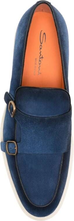 Santoni Klassieke Leren Loafers Blue Heren