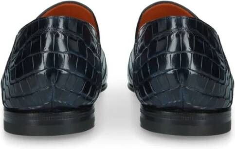 Santoni Klassieke Leren Loafers Blue Heren