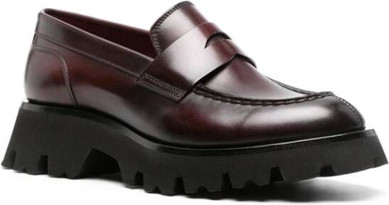 Santoni Klassieke Leren Loafers Brown Dames