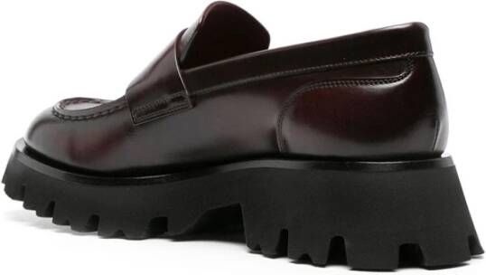 Santoni Klassieke Leren Loafers Brown Dames