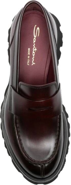 Santoni Klassieke Leren Loafers Brown Dames