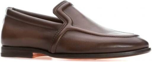 Santoni Klassieke Leren Loafers Brown Heren