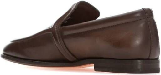 Santoni Klassieke Leren Loafers Brown Heren