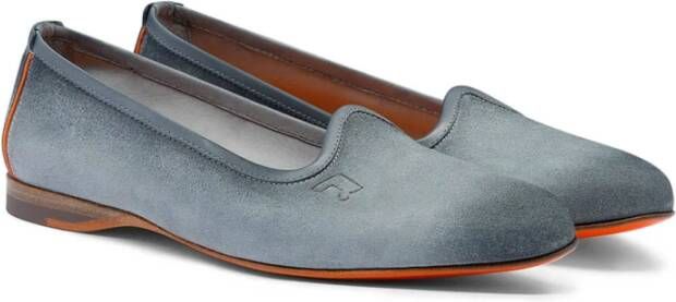 Santoni Klassieke Leren Loafers Gray Dames