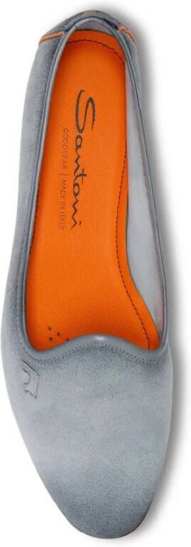 Santoni Klassieke Leren Loafers Gray Dames