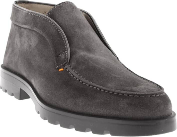 Santoni Klassieke Leren Loafers Gray Heren