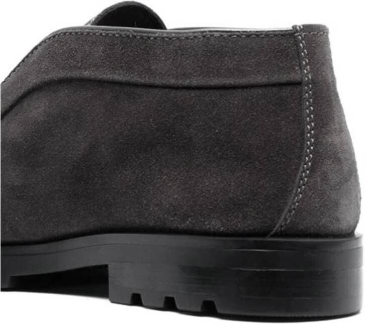 Santoni Klassieke Leren Loafers Gray Heren