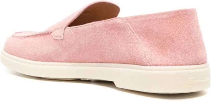 Santoni Klassieke Leren Loafers Pink Dames