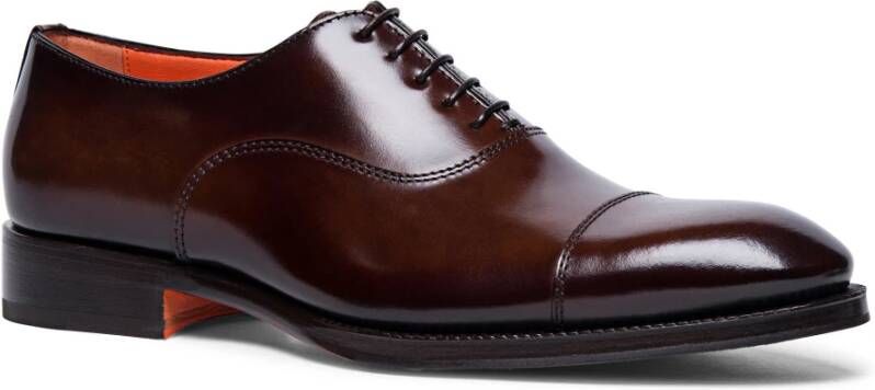 Santoni Klassieke Leren Oxford Schoenen Brown Heren