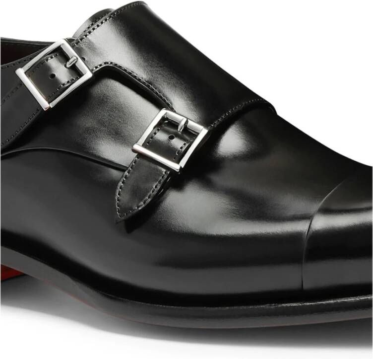 Santoni Klassieke Monk Strap Schoenen Black Heren