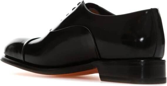 Santoni Klassieke Oxford Schoenen van Zwart Leer Black Heren