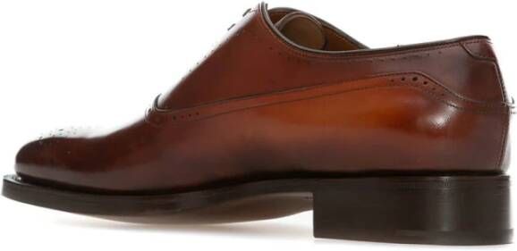 Santoni Klassieke Oxford Schoenen van Zwart Leer Brown Heren