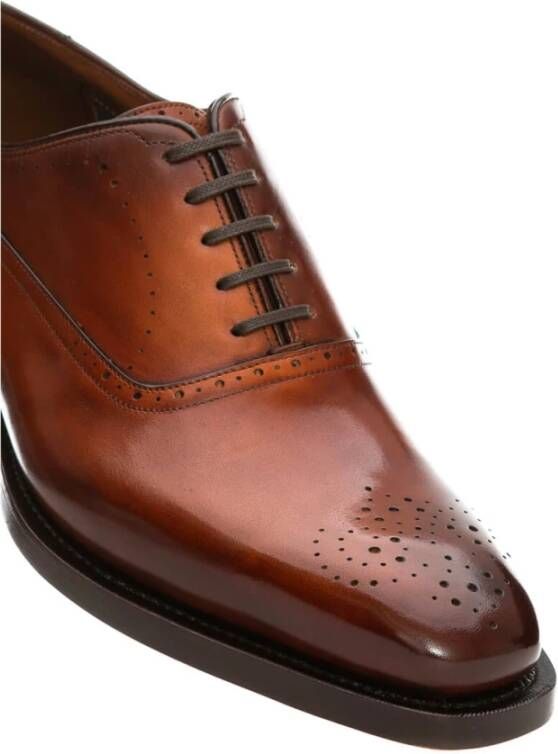 Santoni Klassieke Oxford Schoenen van Zwart Leer Brown Heren