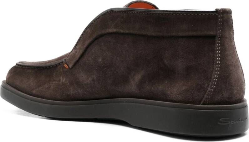 Santoni Klassieke Suede Desert Boots Brown Heren