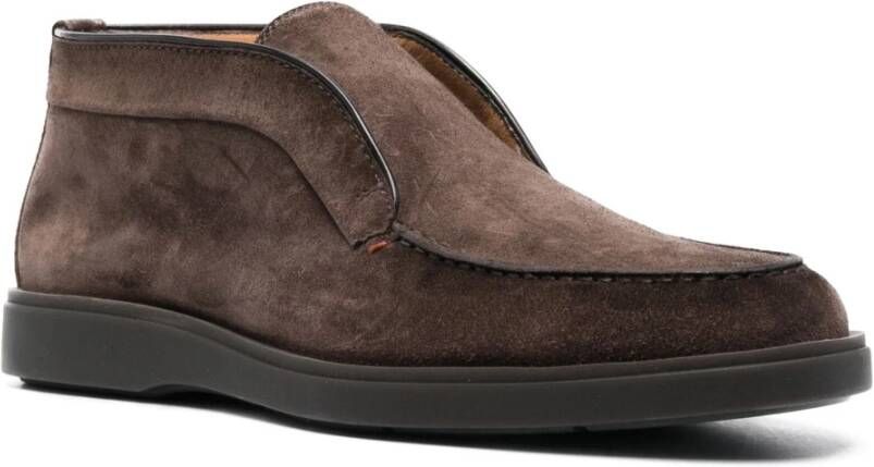 Santoni Klassieke Suede Desert Boots Brown Heren