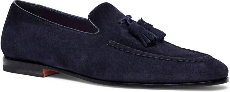 Santoni Klassieke Suede Loafer Blue Heren