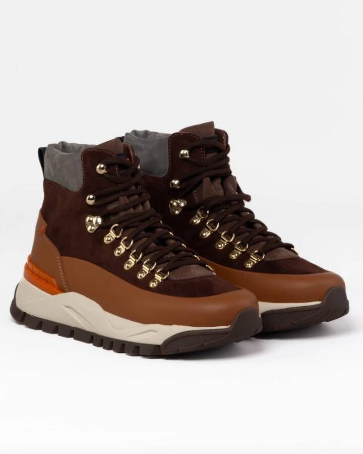 Santoni Lace-up Boots Bruin Heren