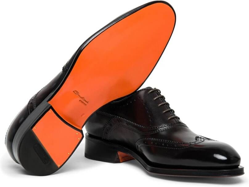 Santoni Klassieke Leren Oxford Brogue Schoen Grijs Heren