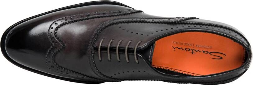 Santoni Klassieke Leren Oxford Brogue Schoen Grijs Heren