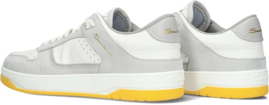 Santoni Lage Air Sneakers Grijs Leer Gray Heren