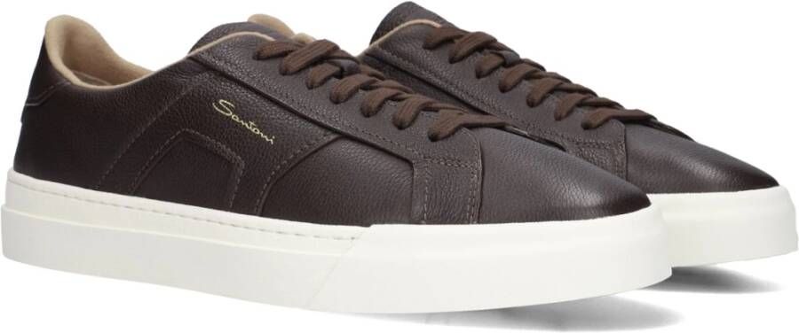 Santoni Lage Sneakers Graanleder Bruin Brown Heren