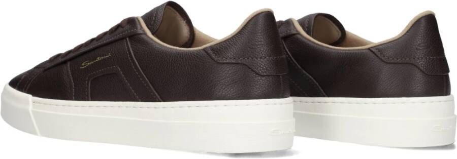 Santoni Lage Sneakers Graanleder Bruin Brown Heren