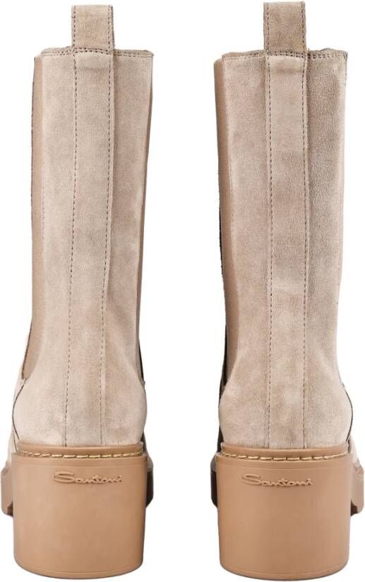 Santoni Leren Chelsea Boots voor vrouwen Beige Dames