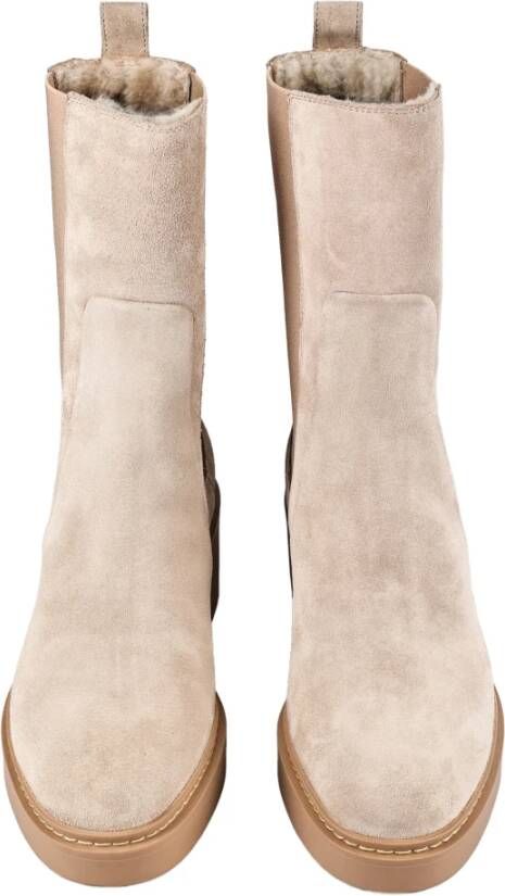 Santoni Leren Chelsea Boots voor vrouwen Beige Dames