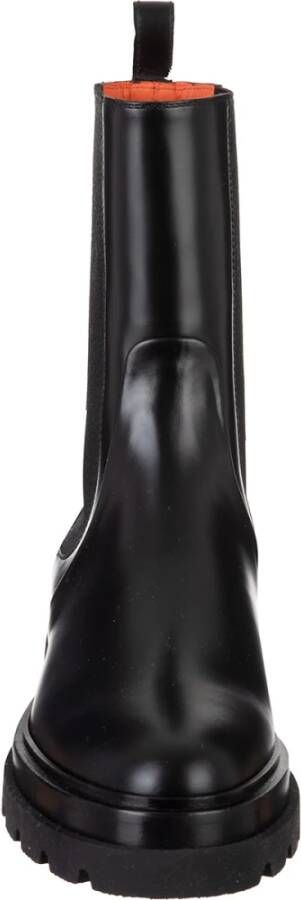 Santoni Leren Chelsea Enkellaars Black Dames