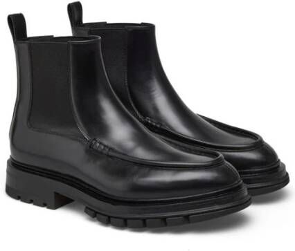 Santoni Leren Chelsea Laarzen Black Heren