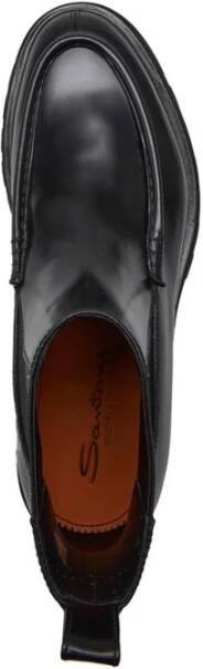 Santoni Leren Chelsea Laarzen Black Heren