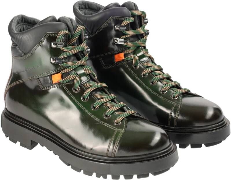 Santoni Leren Enkellaarzen Green Heren