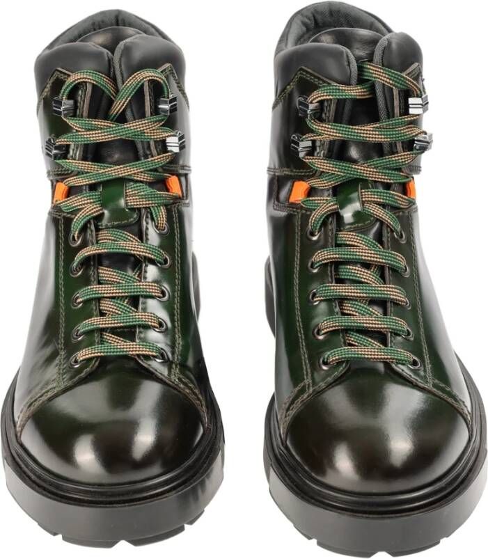 Santoni Leren Enkellaarzen Green Heren