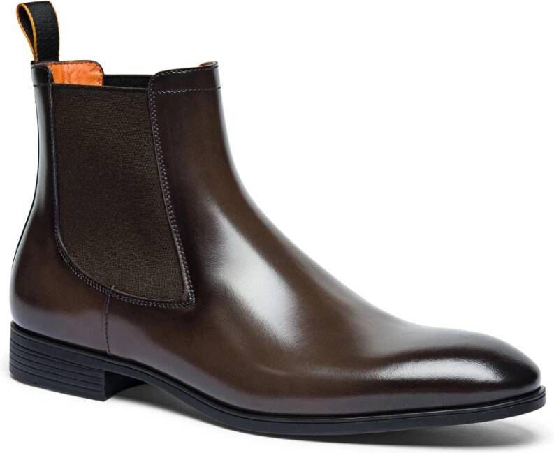 Santoni Leren herenlaarzen Brown Heren