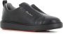 Santoni Leren Laceless Sneakers Black Heren - Thumbnail 3