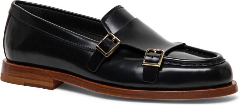 Santoni Leren Loafer voor Vrouwen Black Dames