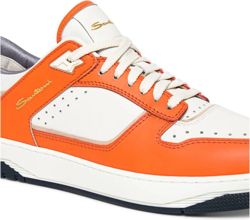 Santoni Leren Sneak-Air sneaker voor heren Orange Heren