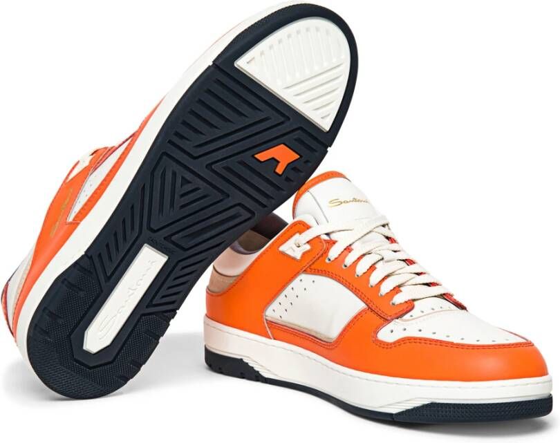 Santoni Leren Sneak-Air sneaker voor heren Orange Heren