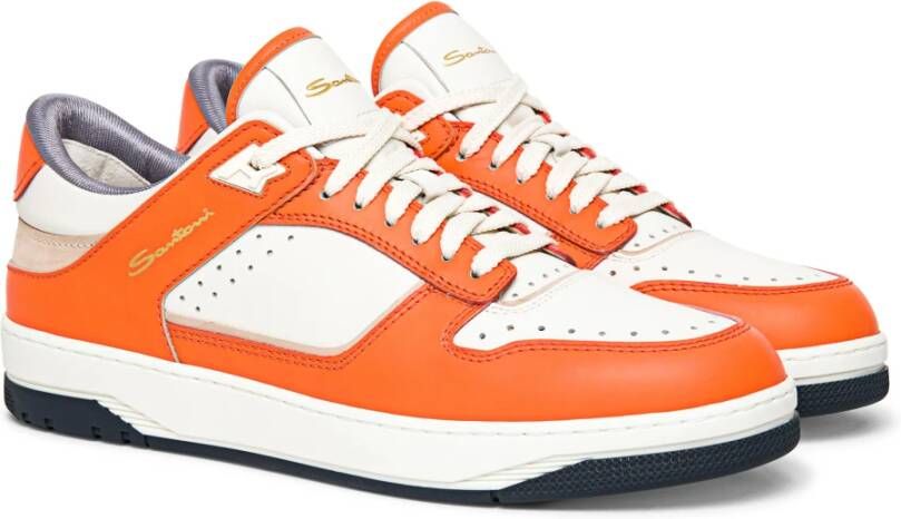 Santoni Leren Sneak-Air sneaker voor heren Orange Heren