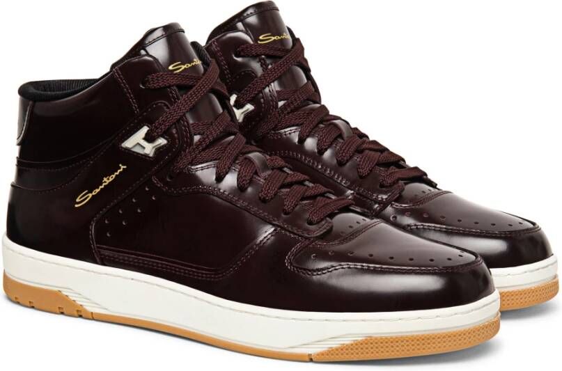 Santoni Leren Sneak-air sneaker voor heren Red Heren