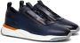 Santoni Leren Sneaker Blue Heren - Thumbnail 3