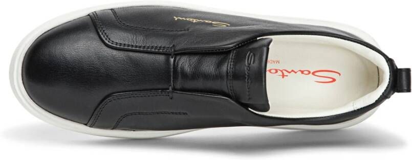 Santoni Leren sneaker voor dames Black Dames