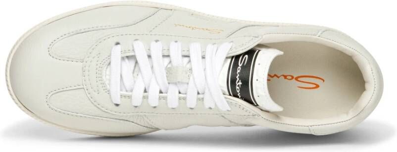 Santoni Leren sneaker voor dames White Dames