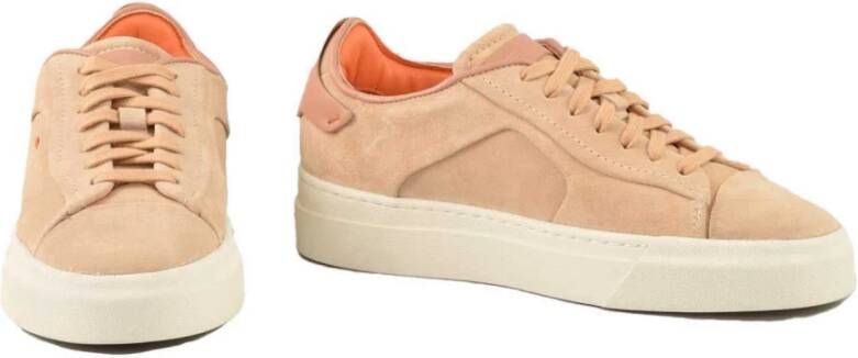 Santoni Leren Sneakers met Rubberen Zool Beige Dames